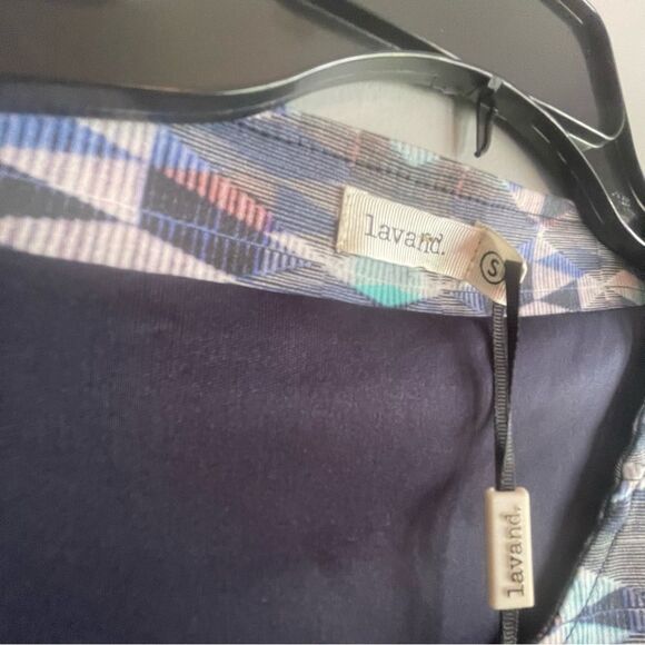 Lavand NWT Abstract dress size Small S zipper up front sheath Purple womens - Picture 2 of 4